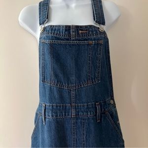 Levi Straus & CO. Women Original Riveted ￼Bib Overalls Sz M Suspenders Blue EUC